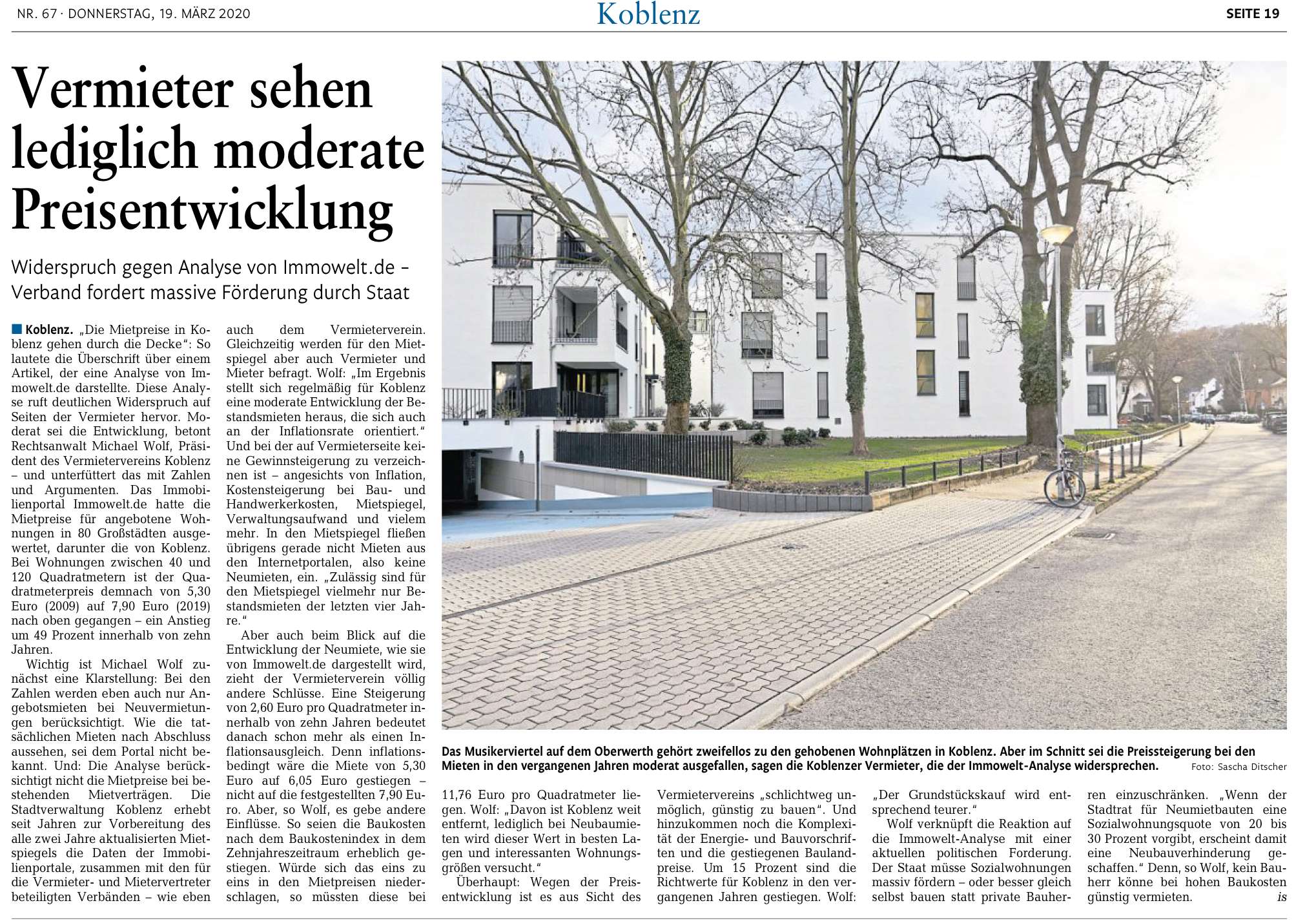 Mietpreisentwicklung Koblenz Rhein-Zeitung